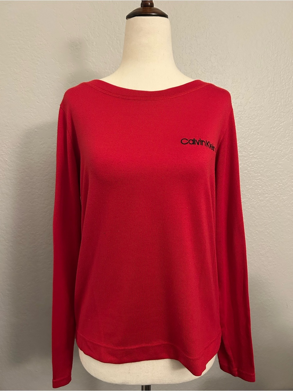 Calvin Klein Red Long Sleeve Crewneck Sweatshirt